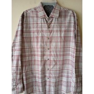 Tasso Elba Men's Size L Long Sleeve Plaid Collared Button Up Casual/Dress Shirt